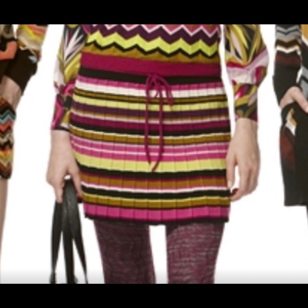 Missoni Target Striped Pleated Knit Skirt w vest M